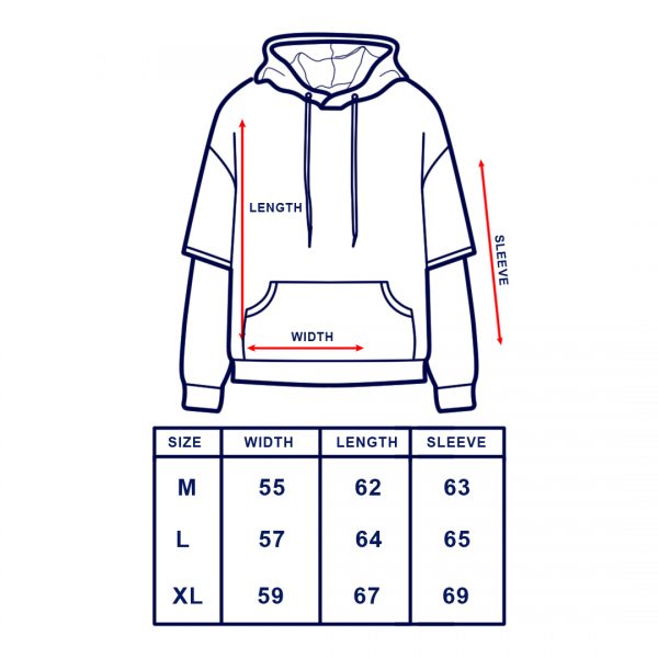 SIZE CHART HOODIE DOUBLE 2022
